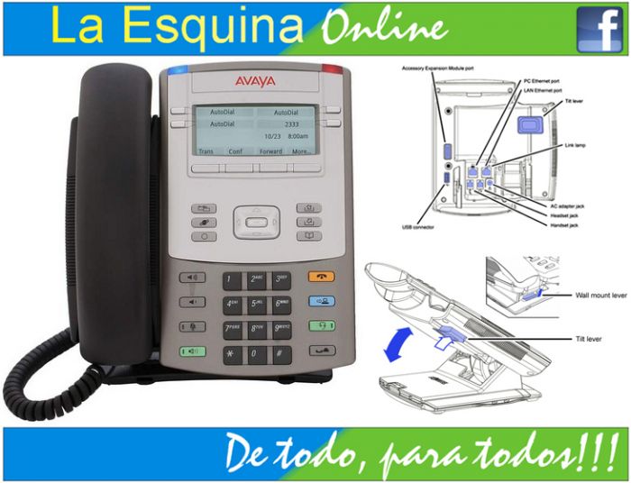 Teléfono IP de escritorio marca Avaya / Nortel 1120E. Para oficinas.