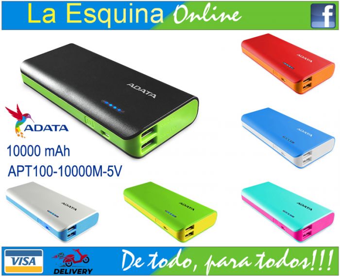 Adata BaterÃ­a portÃ¡til de 10000mAh para celulares, tabletas, etc.