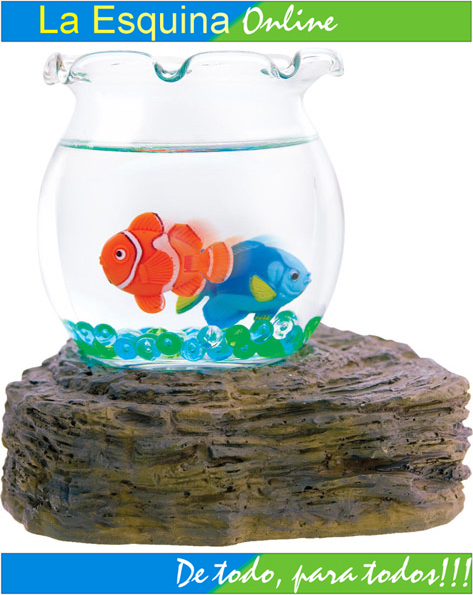 Adorno de Pecera a pila para escritorio, etc.