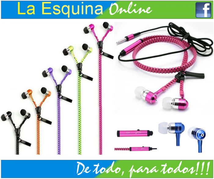 Audífono estéreo de metal con cierre para celulares, MP3, etc.