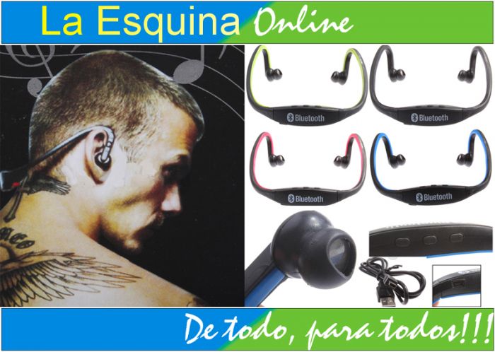 Audífonos Bluetooth estéreo deportivo para manos libres.