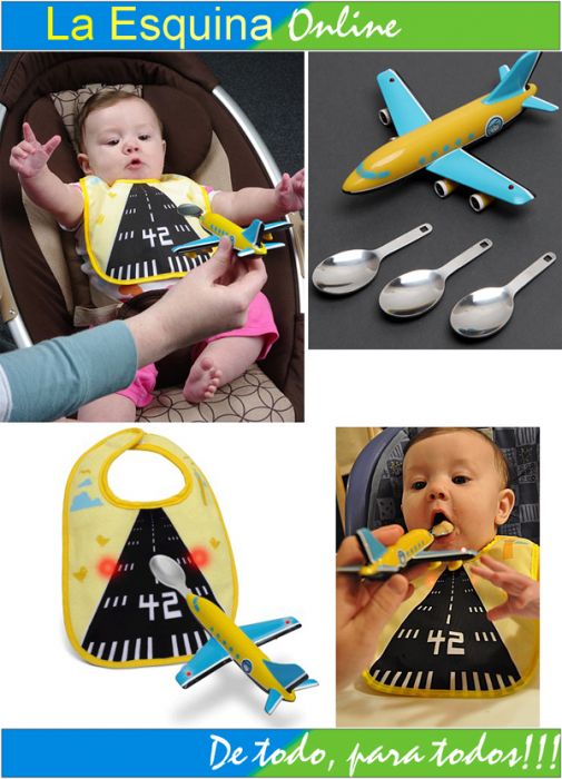 Avión para que coman los bebes muy divertido.