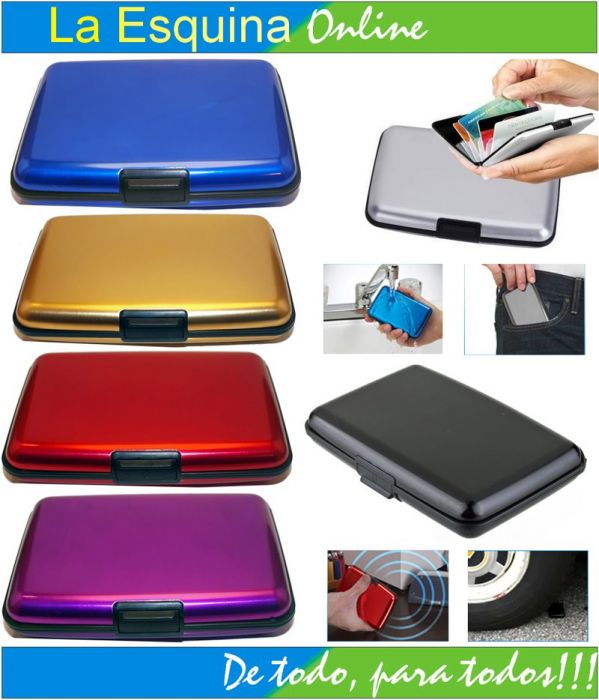 Billetera de aluminio Unisex multicolor.