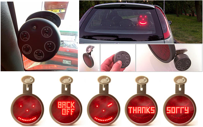 Divierta su auto, póngale caritas divertidas con LED.