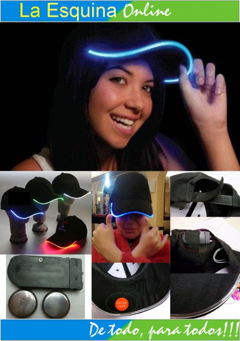 Gorro unisex con LED y fibra Óptica.
