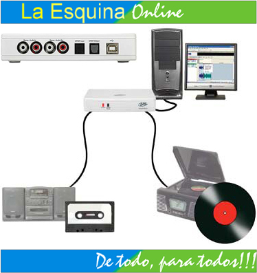 Capturador de audio, de caset, discos de vinil, etc.