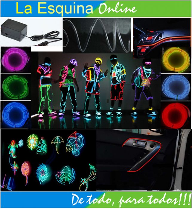 Cinta De Neón Flexible 3m. Para Decorar Coches, Ropa, Etc.