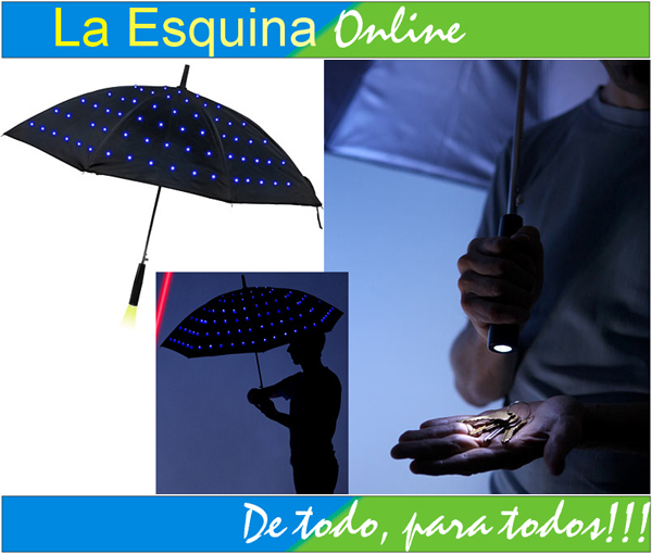 Paraguas luminoso y con linterna, camine con estilo.