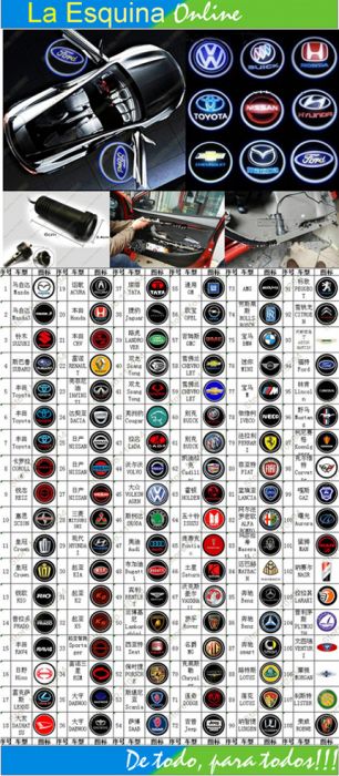 Proyector de logos LED para debajo de las puertas del autos.