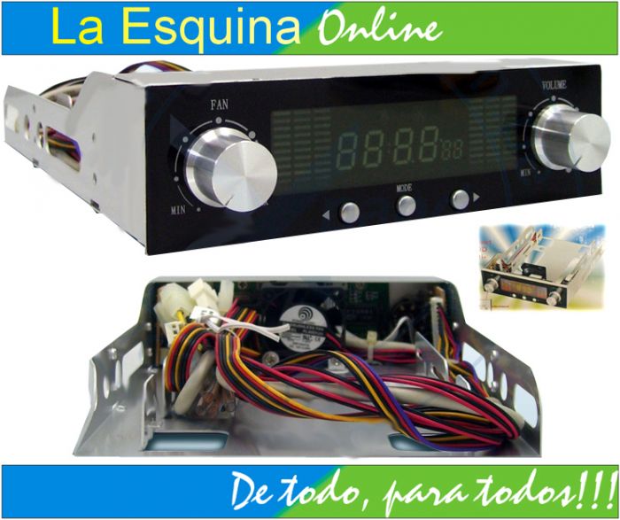 Rack refrigerante para disco duro de 3.5 con panel de control externo.