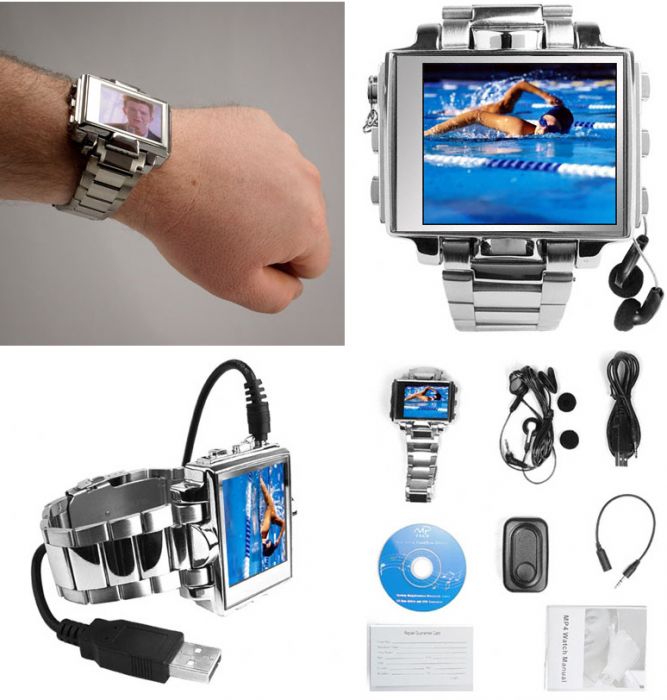 Reloj de pulsera con 8GB de memoria, para ver películas.