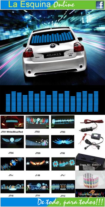 Ecualizador led para auto de 90 x 25cm Rítmico.