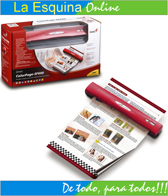 Escáner portátil marca Genius SP-SF600.