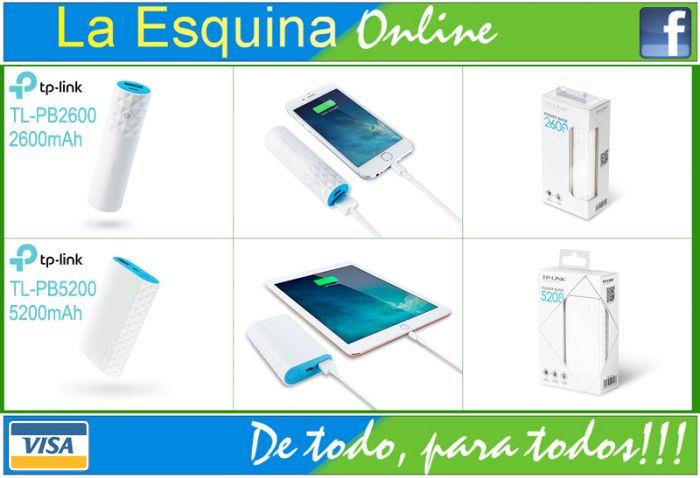 TP-Link BaterÃ­a PortÃ¡til de 2600mAh o de 5200mAh.