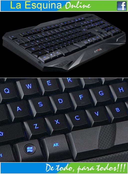 Teclado USB luminoso multimedia.