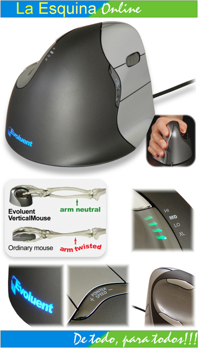 Mouse Evoluent Vertical 4 Medicado. Para evitar problemas de salud.