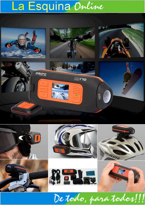 Cámara HD para deportistas Extremos, a control remoto.